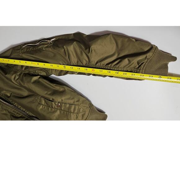 Womens Deep Olive Army Green TopShop Bomber Jacket 4 - Picture 10 of 10